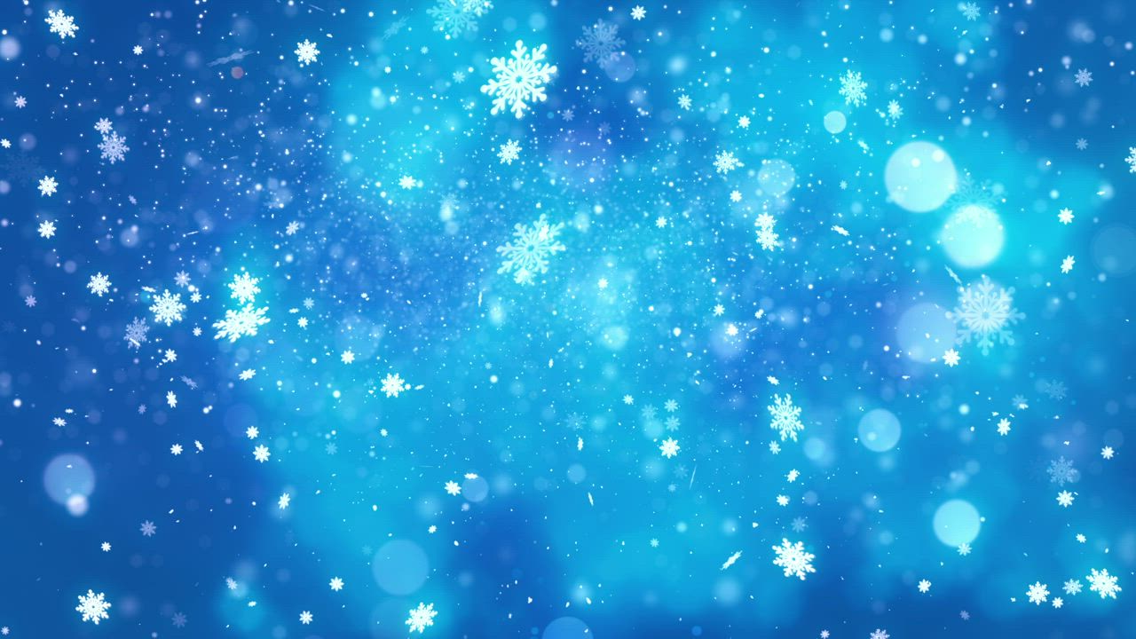 白雪皑皑的发光雪花视频模板素材完整版免费下载