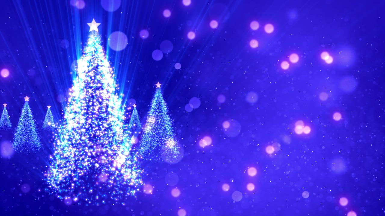 由发光粒子制成的旋转圣诞树视频模板素材完整版免费下载