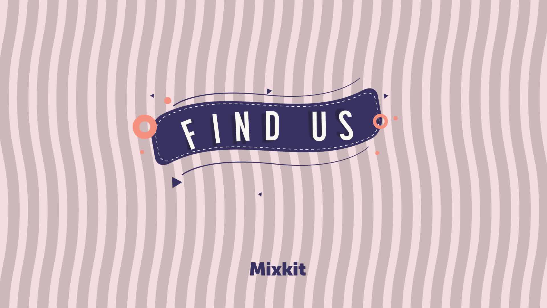 弯曲背景和小图形动画的单个标题视频模板素材完整版免费下载