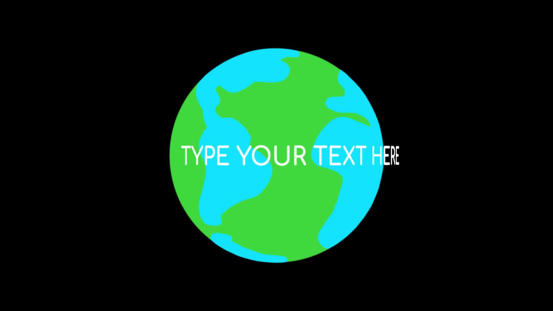 一个卡通地球隐藏在尘埃云的动画背后视频模板素材完整版免费下载