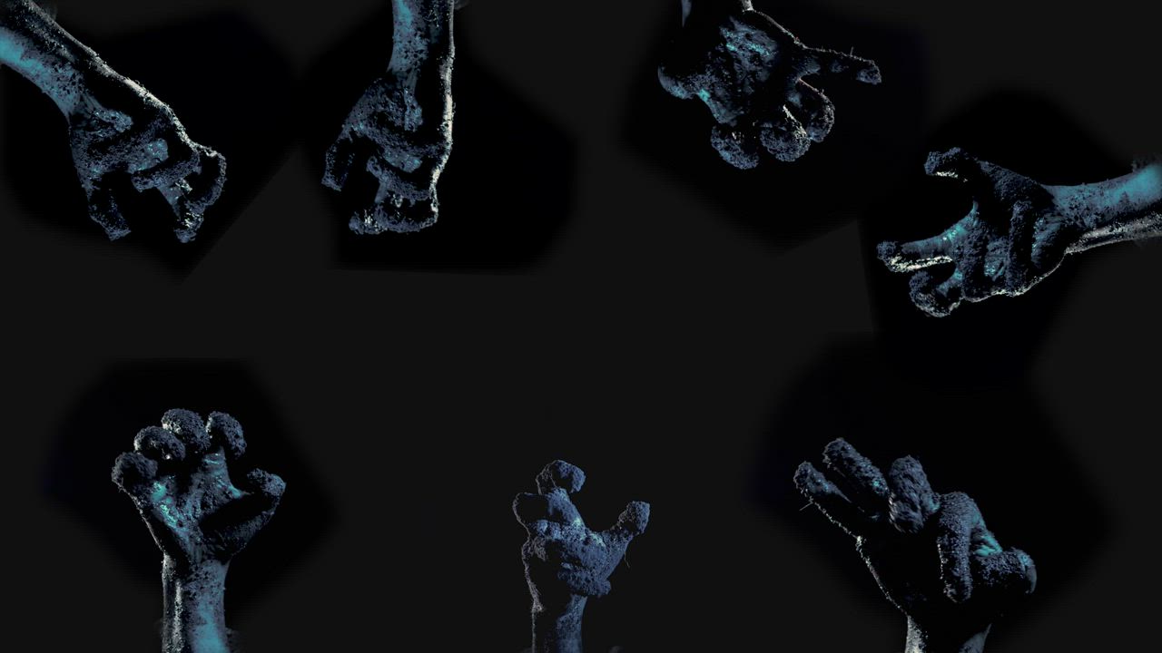 黑暗中的僵尸手标题视频视频模板素材完整版免费下载