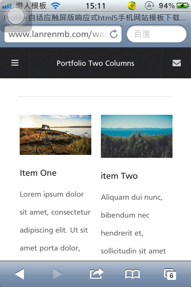 Profiler自适应触屏版响应式html5手机网站模板下载