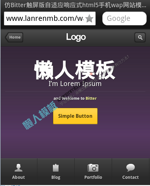 Bitter触屏版自适应响应式html5手机wap网站模板下载