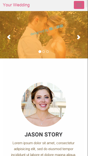 欧美婚礼触屏版自适应html5手机wap网站模板源码下载