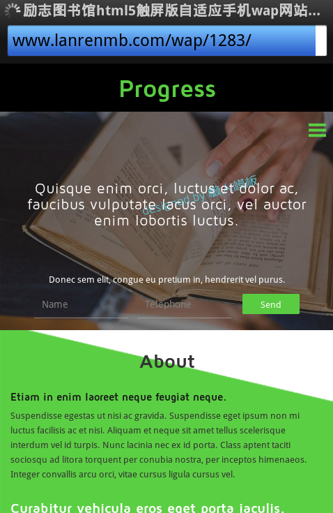 励志图书馆html5触屏版自适应手机wap网站模板源码下载