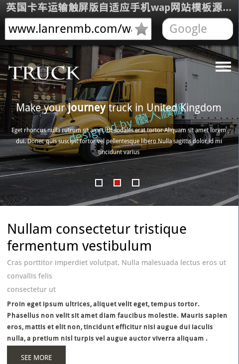 英国卡车运输触屏版自适应手机wap网站模板源码下载