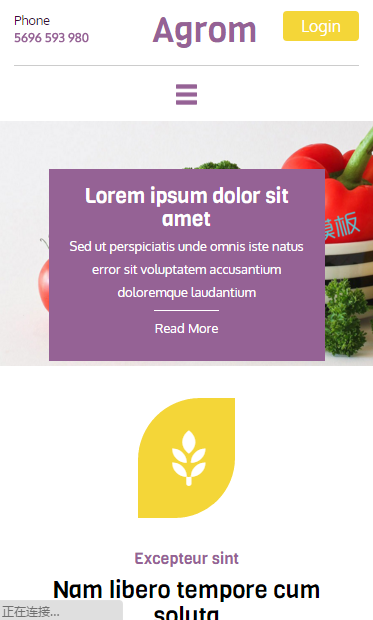 有机蔬菜种植html5触屏版自适应手机wap网站模板源码下载