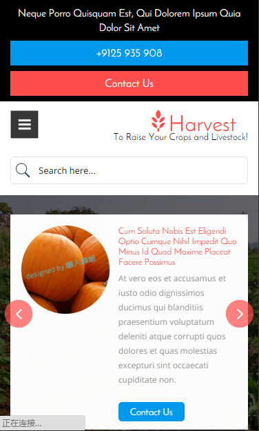 农家蔬菜丰收html5触屏版自适应手机wap网站模板源码下载