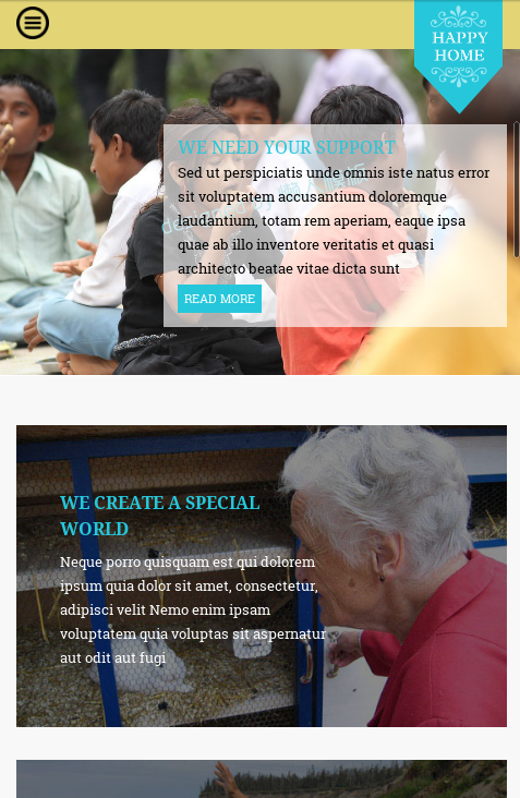 关爱互助公益触屏版自适应html5手机wap网站模板源码下载