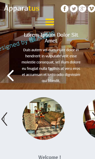 家庭室内装潢触屏版自适应html5手机wap网站模板源码下载