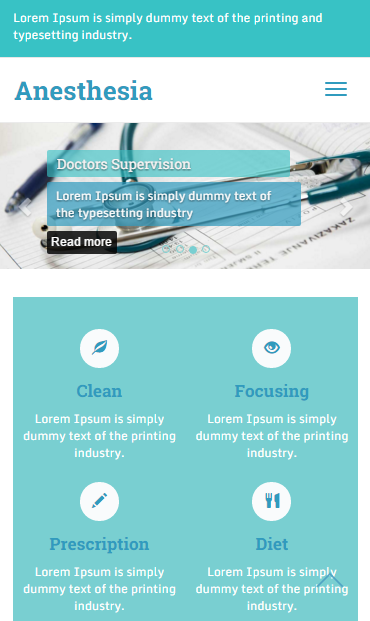 蓝色医院手术触屏版自适应手机wap网站模板源码下载