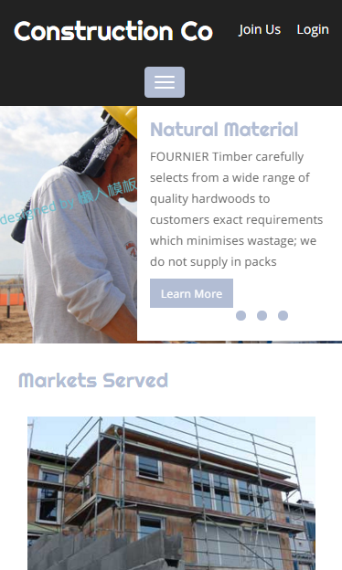 房地产建筑施工触屏版自适应手机wap网站模板源码下载