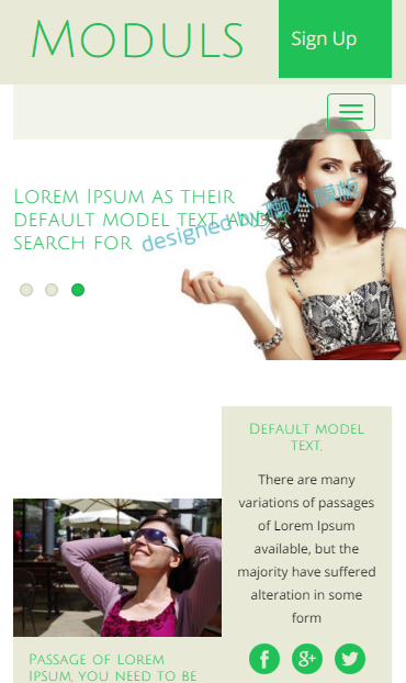 绿色女性时尚触屏版自适应手机wap网站模板源码下载