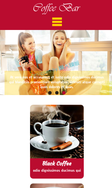 宽屏咖啡休闲触屏版自适应html5手机wap网站模板源码下载