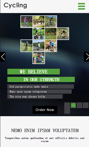 自行车运动爱好者触屏版自适应手机wap网站模板源码下载