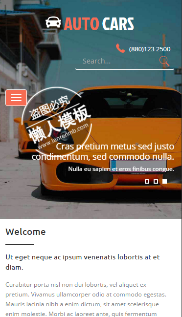 汽车制造销售触屏版自适应手机wap网站模板源码下载