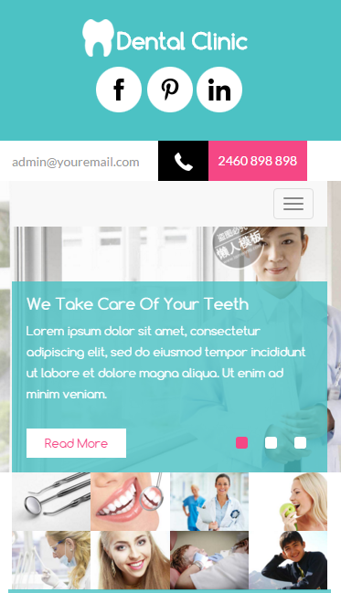 白衣口腔医院触屏版自适应手机wap网站模板源码下载