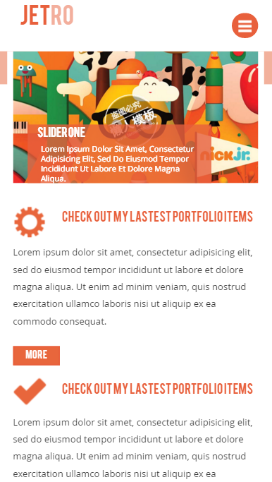 橙色扁平设计网页触屏版自适应html5手机wap网站模板源码下载