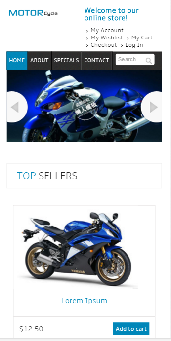 摩托车汽配销售触屏版自适应手机wap网站模板源码下载
