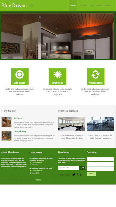 绿色蓝梦宾馆单页触屏版自适应html5手机wap网站模板源码下载