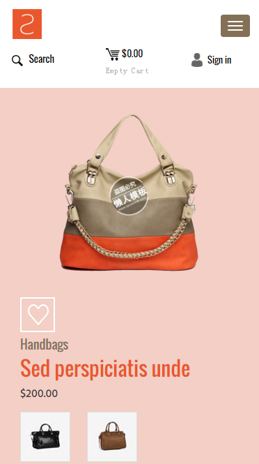 品牌包网店代理触屏版自适应手机wap网站模板源码下载