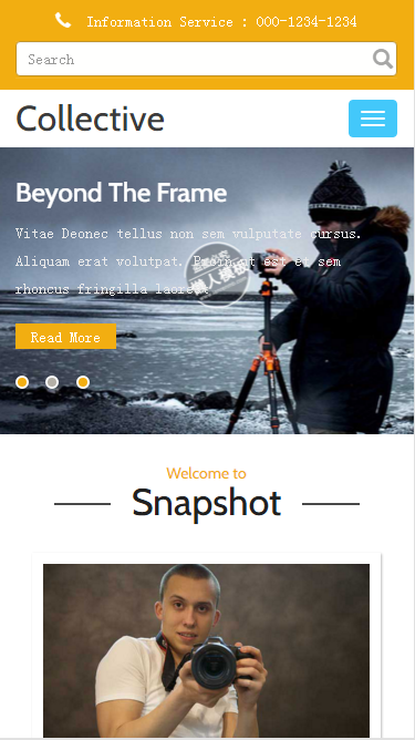 最好的相片采集触屏版自适应html5手机wap网站模板源码下载