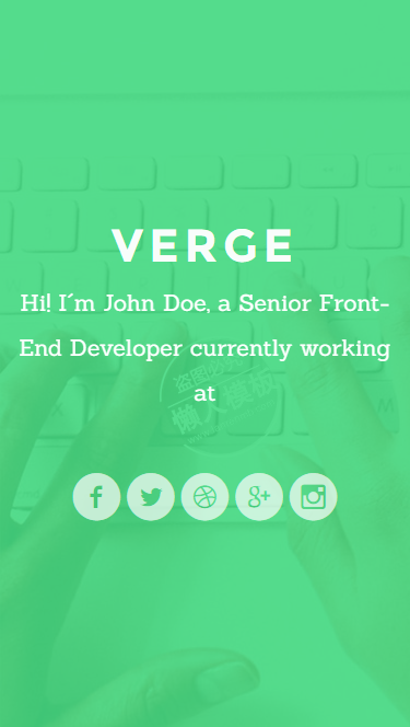 绿色个人平面设计触屏版自适应html5手机wap网站模板源码下载