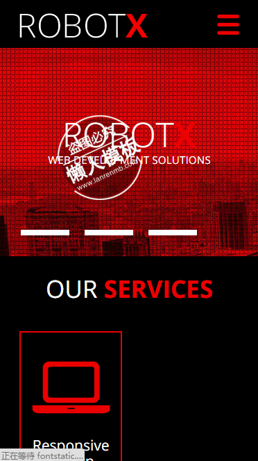 大红色背景设计团队触屏版自适应html5手机wap网站模板源码下载