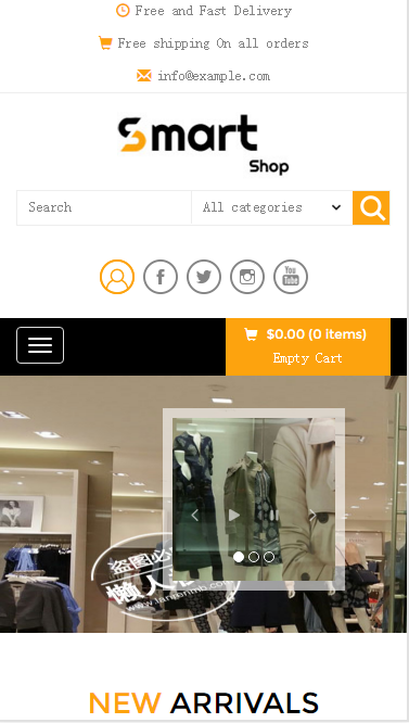 精美上衣电子商城触屏版自适应手机wap网站模板源码下载