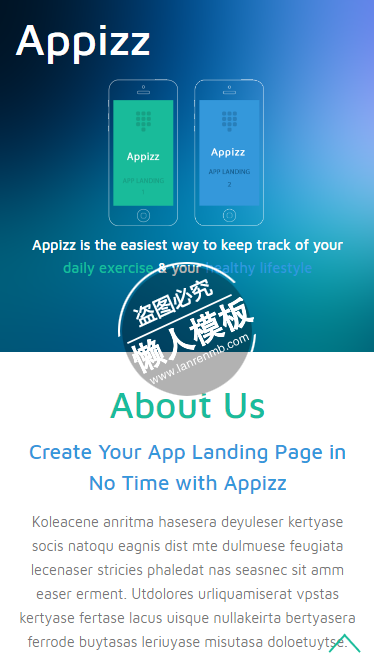 Appizz颜色切换商务企业html5手机专题单页网站模板源码下载