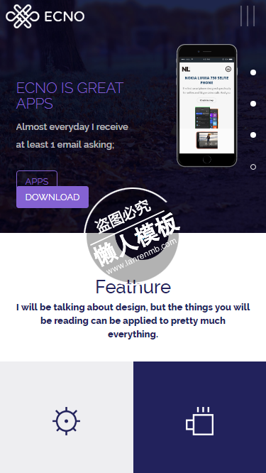 ECNO手机商务企业html5手机专题单页网站模板源码下载