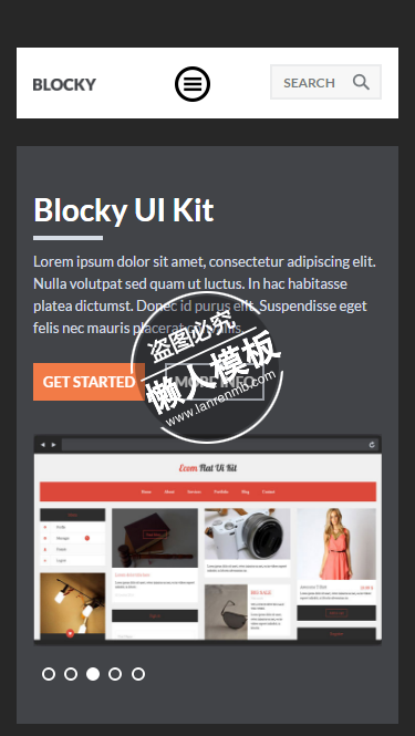 Blocky UI网站触屏版自适应html5手机wap网站模板源码下载