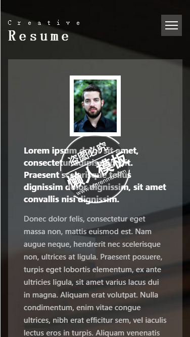 Creative Resume个人工作室html5手机wap网站模板源码下载