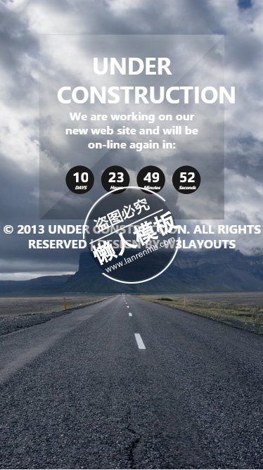 高速路背景自适应html5网站正在建设倒计时页面模板源码下载