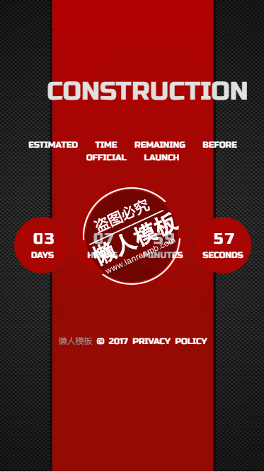 The ferrari-red html5网站正在建设中倒计时页面模板源码下载