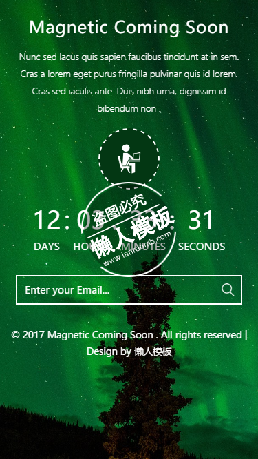 绿色夜景自适应html5网站正在建设中倒计时页面模板源码下载
