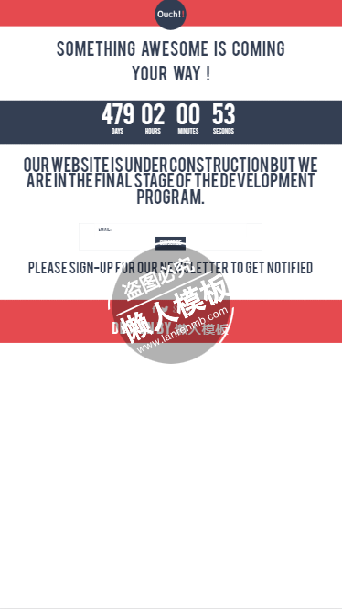 纯英文简易自适应html5网站正在建设中倒计时页面模板源码下载