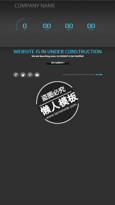 Speedo黑色背景html5网站正在建设中倒计时页面模板源码下载
