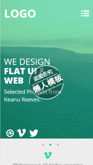 Flatter绿色风格html5手机wap个人简历工作室网站模板源码下载