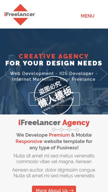 Ifreelancer Bootstarp html5个人简历工作室网站模板源码下载