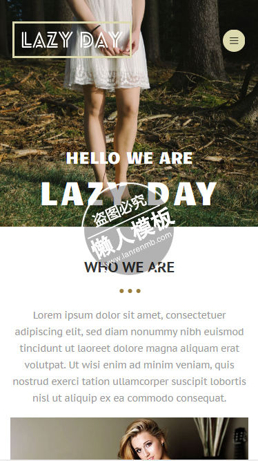 Lazy_day自适应html5手机wap个人简历工作室网站模板源码下载