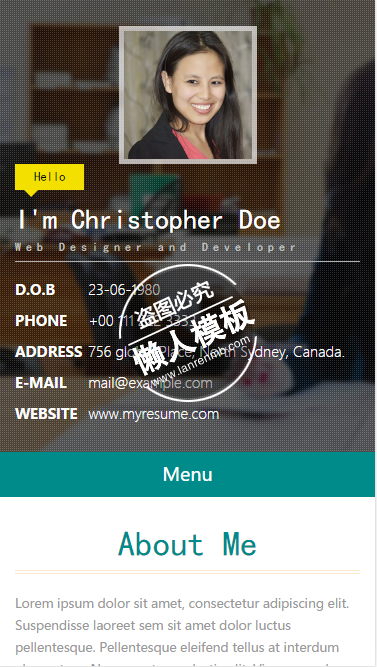 My Resume网络设计html5手机wap个人简历工作室网站模板源码下载