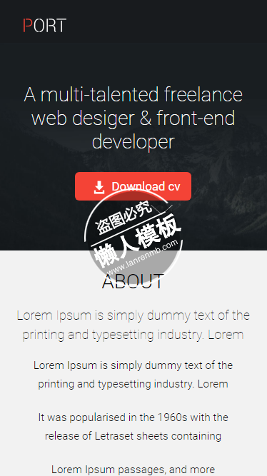Port Corporate html5手机wap个人简历工作室网站模板源码下载