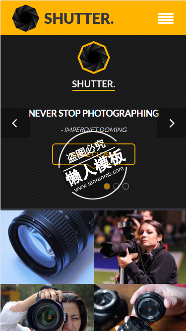 Shutter自适应html5手机wap个人简历工作室网站模板源码下载