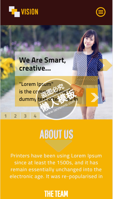 黄色风格个人女性html5手机wap个人简历工作室网站模板源码下载