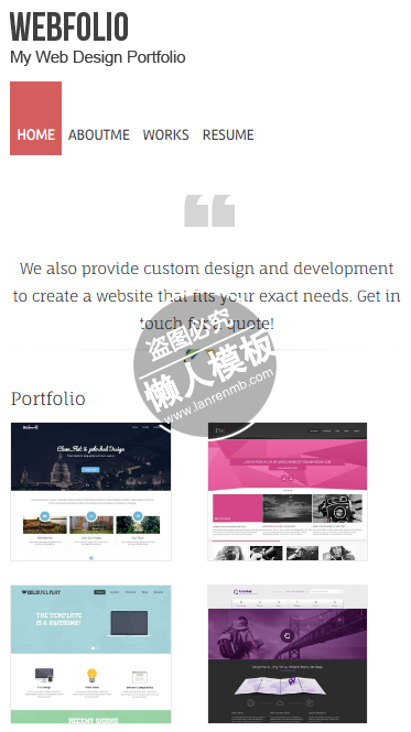 The Webfolio Template html5个人简历工作室网站模板源码下载