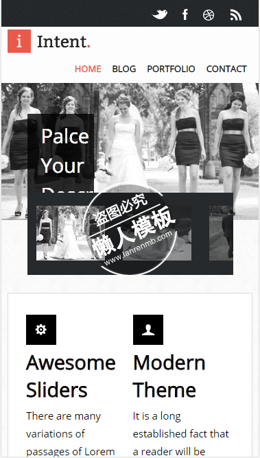 The Intent家庭自适应html5手机学生个人博客网站模板源码下载