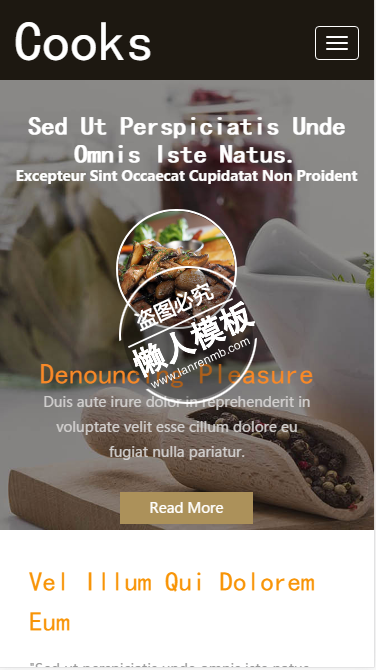 快餐烹饪出售触屏版html5手机wap餐饮酒店网站模板下载