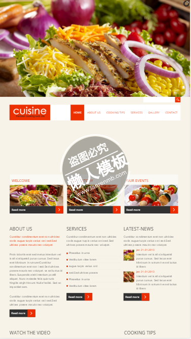 cuision烧烤烤串触屏版html5手机wap餐饮酒店网站模板下载