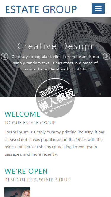 Estate Group创造性设计团队html5手机wap房地产网站模板下载